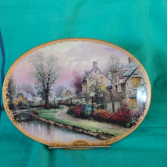 Thomas kinkade Lamplight Lane plate - Picture 1 of 3